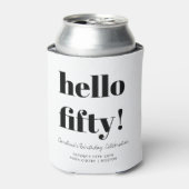 Vet zwart en wit, moderne 50e verjaardag, aangepas blikjeskoeler (Blikje Voorkant)