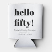 Vet zwart en wit, moderne 50e verjaardag, aangepas blikjeskoeler (Voorkant)