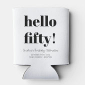 Vet zwart en wit, moderne 50e verjaardag, aangepas blikjeskoeler (Achterkant)