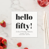 Vet zwart en wit, moderne 50e verjaardag, aangepas servet (Insitu)