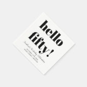 Vet zwart en wit, moderne 50e verjaardag, aangepas servet (Hoek)