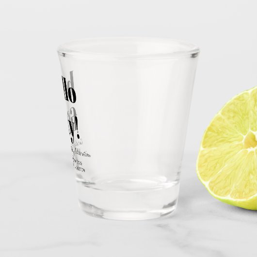 Vet zwart en wit, moderne 50e verjaardag, aangepas shot glas (Rechts)