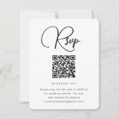 Vet zwart en wit RSVP met QR-code (Voorkant)
