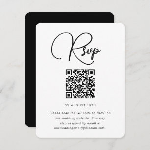Vet zwart en wit RSVP met QR-code