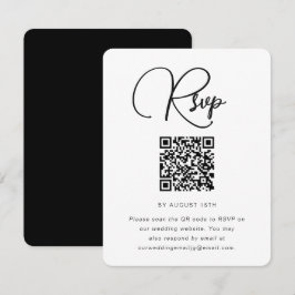 Vet zwart en wit RSVP met QR-code Kaartje