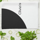 Vet zwart en wit theedoek (Gevouwen)