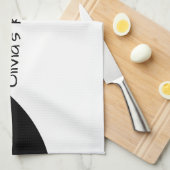 Vet zwart en wit theedoek (Quarter Fold)