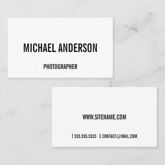 Vet zwart en wit visitekaartje (Voorkant / Achterkant)