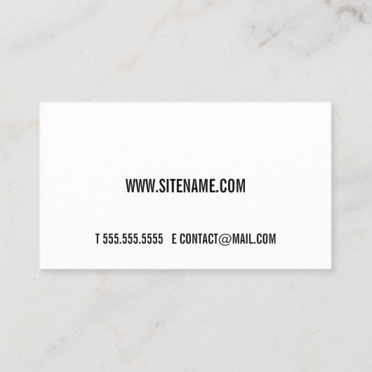 Vet zwart en wit visitekaartje (Achterkant)