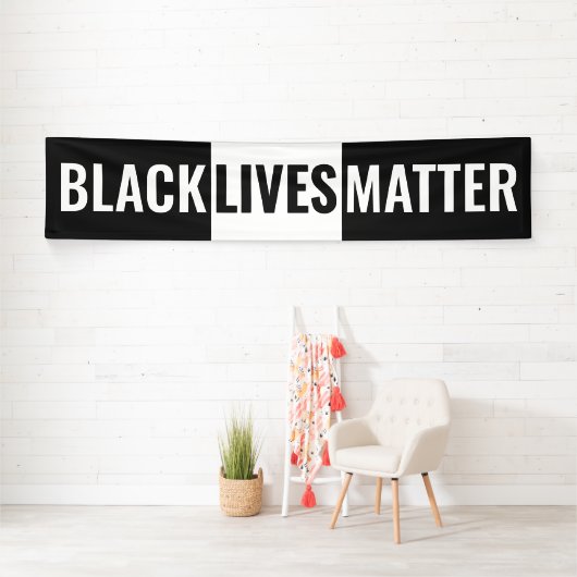 Vet zwart en wit zwarte levens zijn belangrijk spandoek (Insitu)
