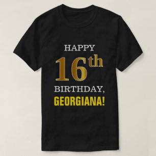 Vet, zwart, Faux Gold 16e verjaardag met Shirt naa