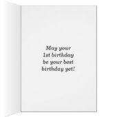Vet, zwart, Faux Gold, eerste verjaardag met Kaart (Binnen (Rechts))