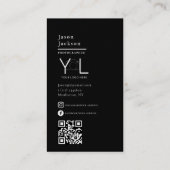 Vet Zwart Fotograaf QR code Social Media Foto Visitekaartje (Achterkant)