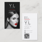 Vet Zwart Fotograaf QR code Social Media Foto Visitekaartje (Voorkant / Achterkant)