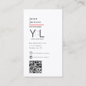 Vet Zwart Fotograaf QR code Social Media Foto Visitekaartje (Achterkant)