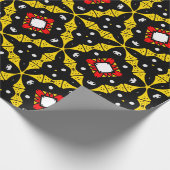 Vet zwart, geel & rood gotisch patroon cadeaupapier (Hoek)