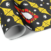 Vet zwart, geel & rood gotisch patroon cadeaupapier (Rol Hoek)