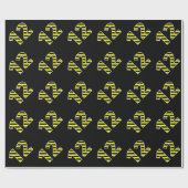 Vet, zwart & geel Strepen 12 Event # (Verjaardag) Cadeaupapier (Vlak)