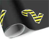 Vet, zwart & geel Strepen 2 Event # (Verjaardag) Cadeaupapier (Rol Hoek)
