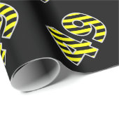 Vet, zwart & geel Strepen 49 Evenement # (Verjaard Cadeaupapier (Rol Hoek)