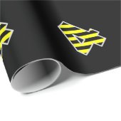 Vet, zwart & geel Strepen 4 Evenement # (Verjaarda Cadeaupapier (Rol Hoek)