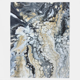 Vet Zwart Goud & Wit Grote Fleece Deken