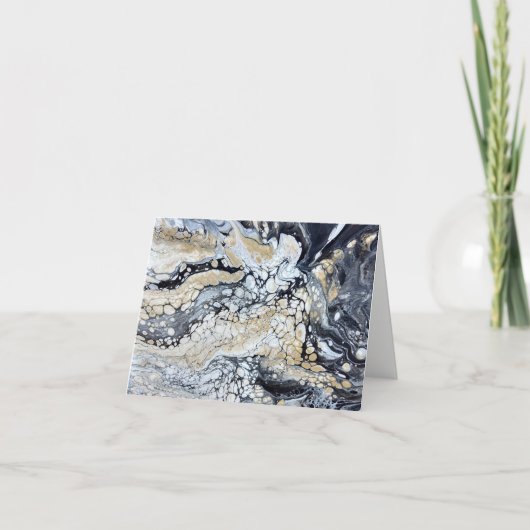 Vet Zwart Goud Wit Note Kaart (Voorkant)