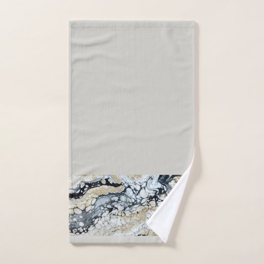 Vet Zwart Goud & Witte Grens Badkamer Handdoek Set (Handdoek)