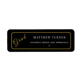 Vet zwart gouden grad retourlabel etiket