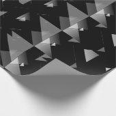 Vet Zwart & Grijs Driehoek Patroon Modern, Edgy Cadeaupapier (Hoek)