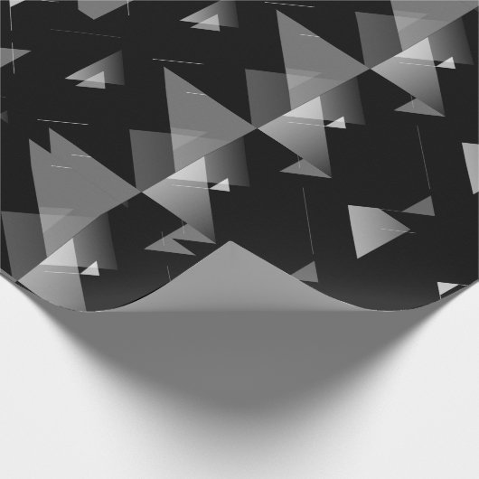Vet Zwart & Grijs Driehoek Patroon Modern, Edgy Cadeaupapier (Hoek)
