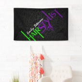 Vet Zwart Groen en Paars Spandoek (Insitu)