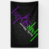 Vet Zwart Groen en Paars Spandoek (Verticaal)