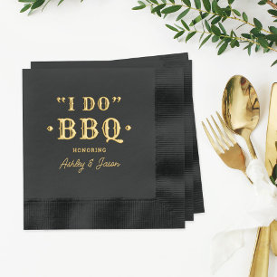 Vet Zwart Ik Doe BBQ Bruiloft Folie Servetten