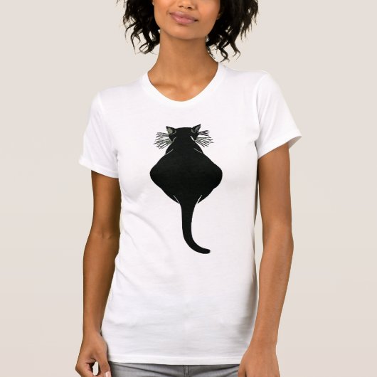 Vet zwart Kat Rug T-shirt (Voorkant)