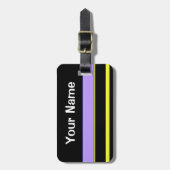 Vet zwart met Paarse strepen Bagagelabel (Voorkant verticaal)