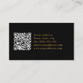 Vet Zwart Modern Gold Lettering Business Service Visitekaartje (Achterkant)