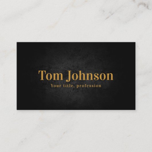 Vet Zwart Modern Gold Lettering Business Service Visitekaartje (Voorkant)