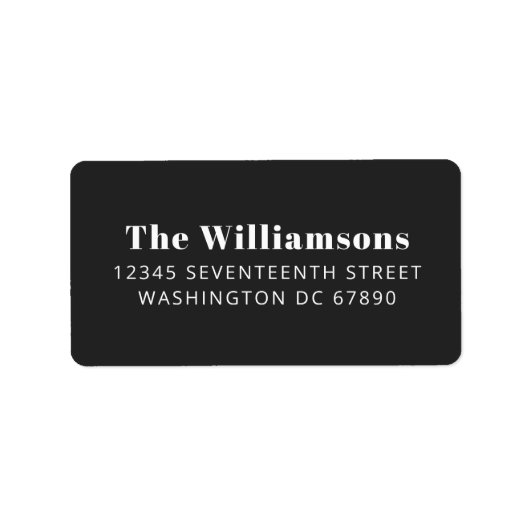 Vet zwart modern Typografie Aangepast retouradres Etiket (Voorkant)