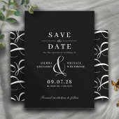 Vet Zwart Modern  Typografie Moody Wedding Save The Date