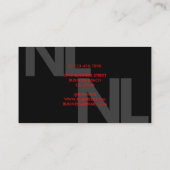 Vet zwart monogram zwart, minimalistisch stijlvol  visitekaartje (Achterkant)