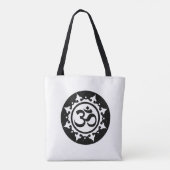 Vet Zwart Om Cirkel Symbool Boho Tote Bag (Achterkant)