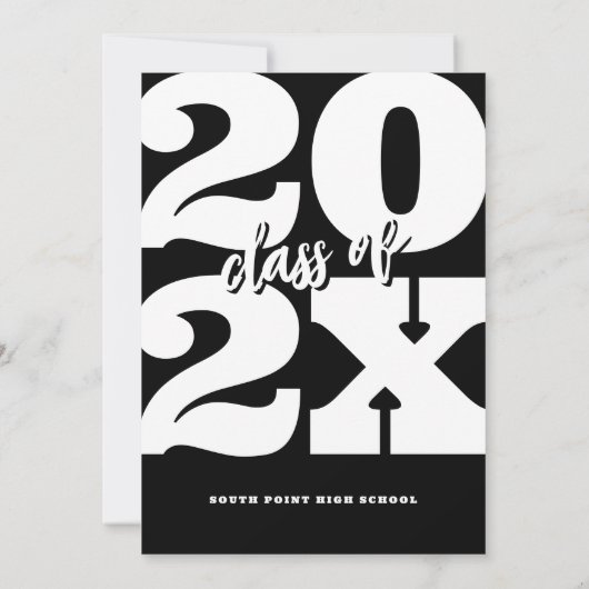 Vet zwart retro Afstuderen Kaart (Achterkant)