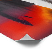 Vet Zwart Rood & Geel Modern Abstract unframed Poster (Hoek)