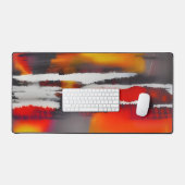 Vet Zwart Rood & Geel Moderne Abstracte Kunst Bureaumat (Keyboard & Muis)