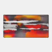 Vet Zwart Rood & Geel Moderne Abstracte Kunst Bureaumat (Voorkant)