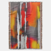 Vet Zwart Rood & Geel Moderne Abstracte Kunst Deken (Voorkant Verticaal)