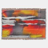 Vet Zwart Rood & Geel Moderne Abstracte Kunst Deken (Voorkant)