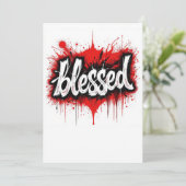 Vet Zwart & Rood "Gezegend" Kaart (Staand voorkant)