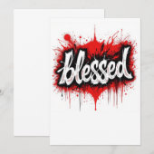 Vet Zwart & Rood "Gezegend" Kaart (Voorkant / Achterkant)